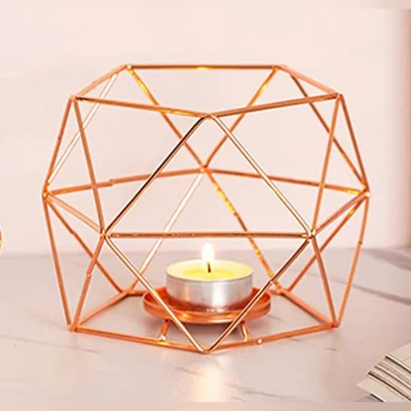 NWOT Metal Candle Holder in Rose Gold - Picture 8 of 12